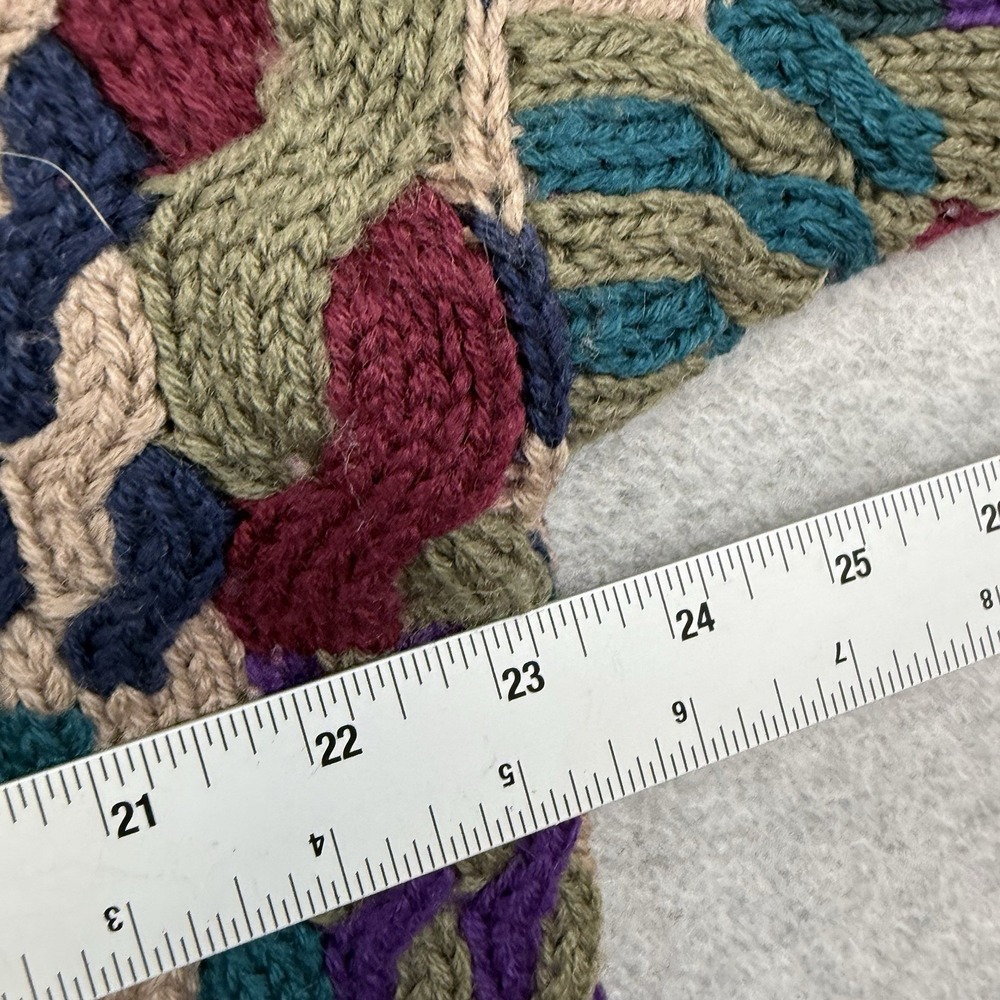 Vintage Boston Trade  Wool Abstract Geometric‎ Funky 3d Knit Crewneck Sweater L - Picture 4 of 7